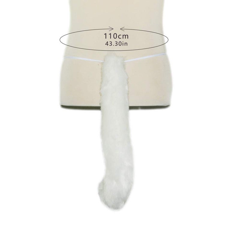 Song Qing Party Cosplay Costume Cat Fox Ears Faux Fur Hair Hoop Headband + Tail Set for Women - Image 3